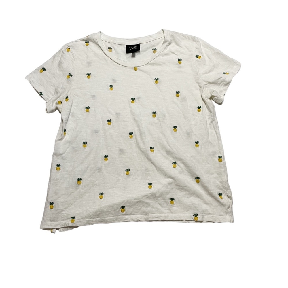 W5 Pineapple Patterned Casual Preppy Short Sleeve T Short Size Medium